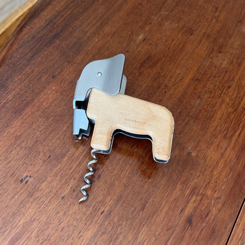 Kikkerland Stainless Steel Elephant Shaped Corkscrew & Bottle Opener‎